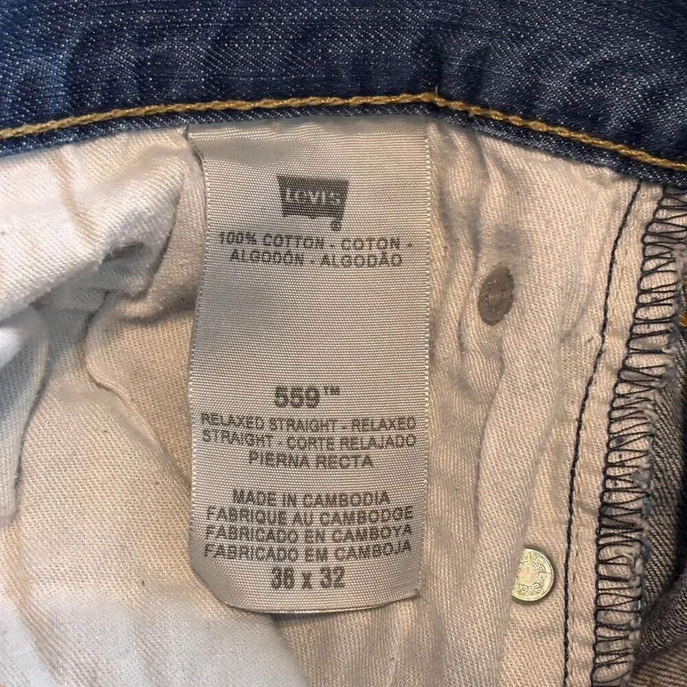 Levi's 559 blue denim jeans men's size 36x32